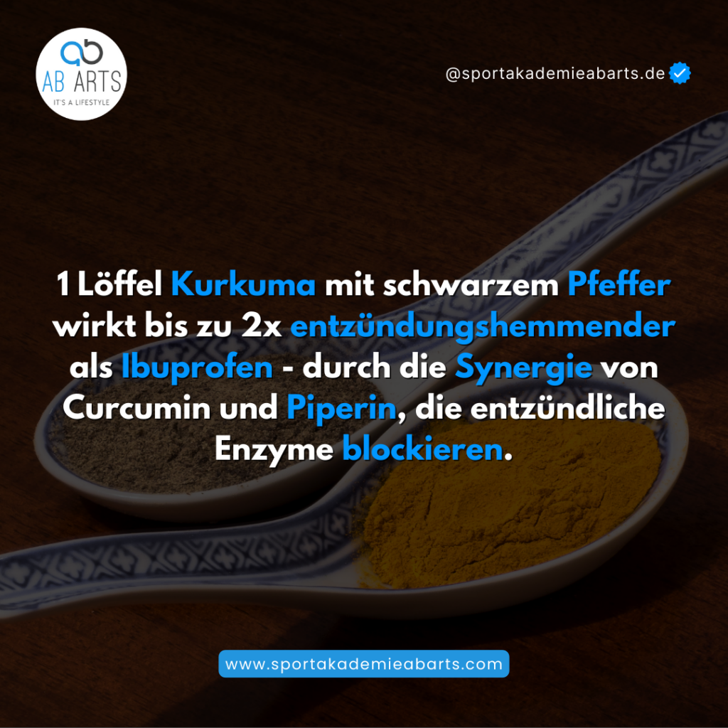 1 Löffel Kurkuma mit Pfeffer: Entzündungshemmender Effekt durch Curcumin und Piperin – Stärker als Ibuprofen?